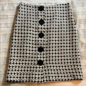 Black and White Women's winter midi Skirt